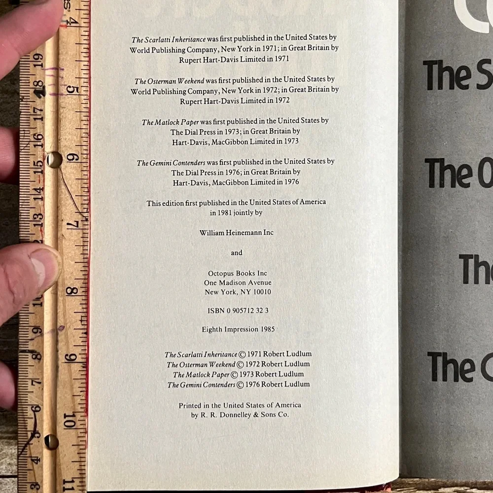 Robert‎ Ludlum 4 Novel Omnibus Hardcover 1985 Scarlatti Osterman Matlock Gemini